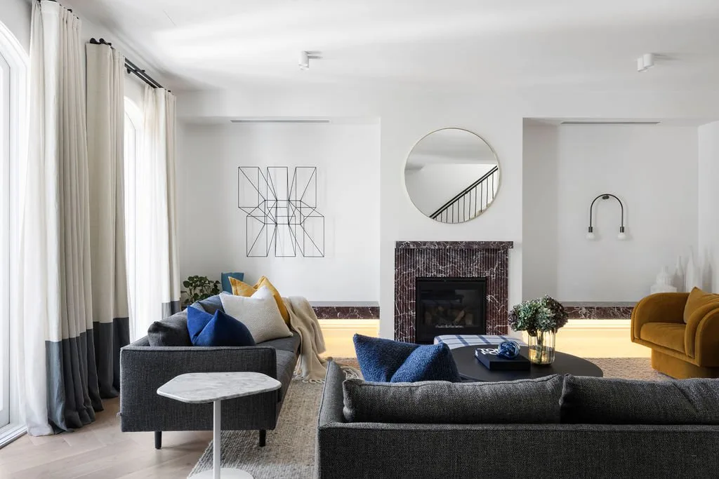 Balmerino, Mount Eliza. Formal living room with keypad-controlled scenes.