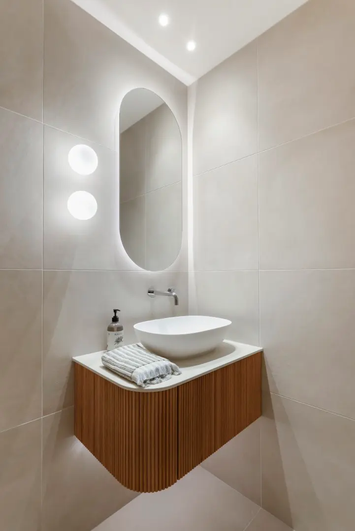 the Dromana studio showroom. Powder room, lighting and extraction automated.